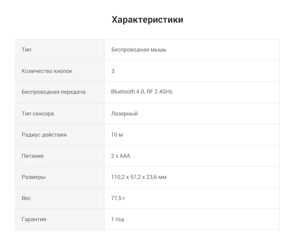 Портативная беспроводная bluetooth-мышь Xiaomi Mi