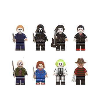 

DISNEY Halloween party Building Blocks Bricks Anime Scream Killers Billy Jason Action Figures Kids Toys for Boys Girls 8Pcs