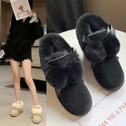 2019 зимние сапоги; Новая зимняя женская обувь; ботинки из искусственного плюша с натуральным мехом