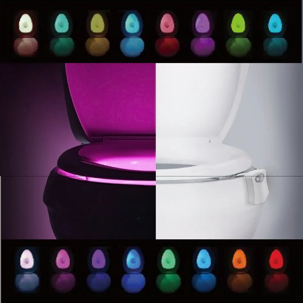 16 Colors Toilet Night Light Bowl Human Motion Sensor Automatic