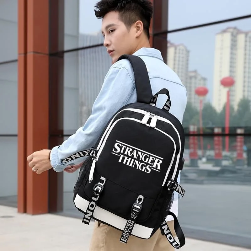 Рюкзак IMIDO Stranger Thing для школьников, студентов, светящийся, зарядка через usb, повседневные сумки для мальчиков, Одноцветный рюкзак на плечи для подростков