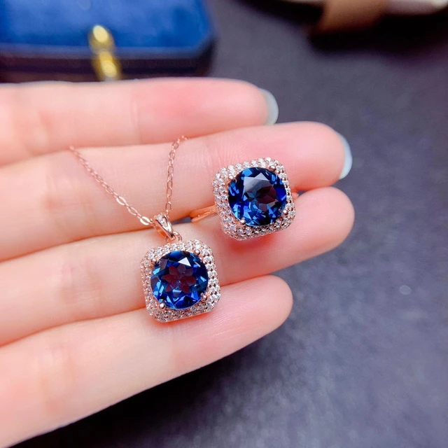 Luxury London Blue Topaz Jewelry Set for Wedding: A Stunning Gift for Your Wife