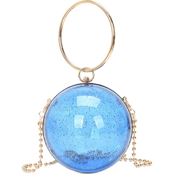 

Round Clear Sequins Plastic Fashion Women Party Totes Purses and Handbags Crossbody Bag Ladies Shoulder Chain Bags Designer Bags