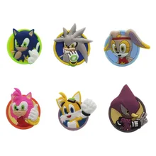 50 шт. Еж Соник обувь очаровательные милые декоративные пряжки подходят браслеты Croc jibz обувь украшения Дети подарок на день рождения