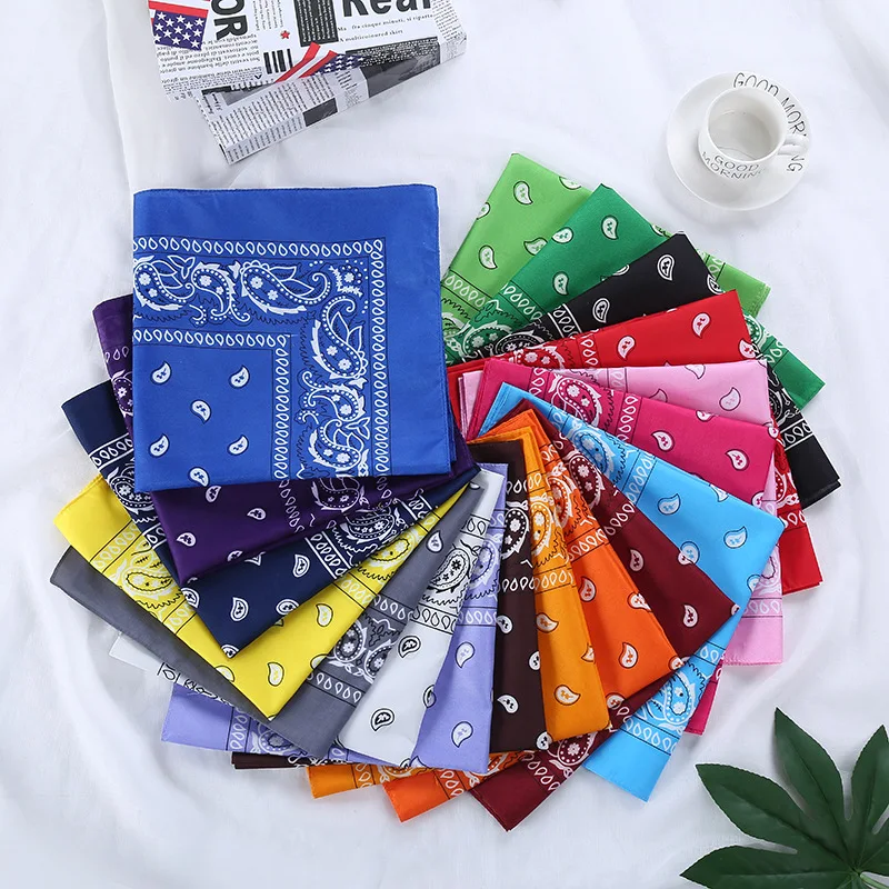 

1PC Newest 100% Cotton Hip-hop Bandanas For Male Female Head Scarf Scarves Wristband Vintage Pocket Towel Hot Selling