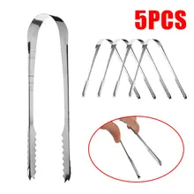5pcs New Buffets Bar Stainless Ice Tongs Set Sweet Candy Portable Scoop Ice Cube Tongs Home Party Kitchen Tools
