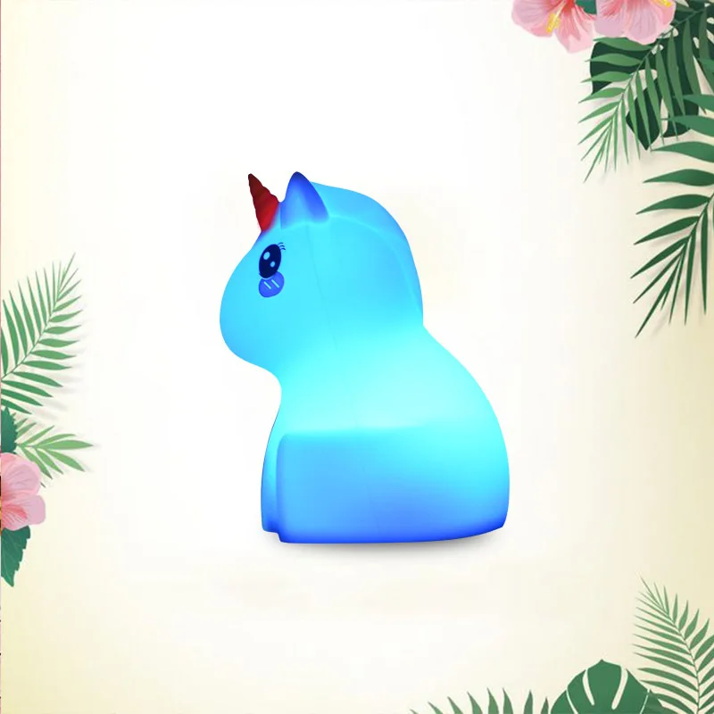

Large Size Unicorn Silicone Night Lamp Colorful LED Night Light USB Pat Lamp Indoor Ambience Light