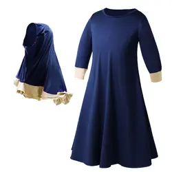 Исламский Абая для девочек Дубайский хиджаб платье с длинными рукавами, традиционная мусульманская кафтан для детей, Турецкая Арабская