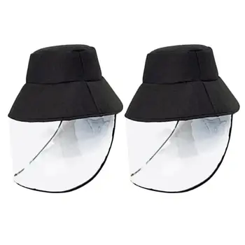 

2pcs Protective Cap with Face Cover Outdoor Sun Hat Anti-spatter Protection Hat Fishermans Hat for Daily Use