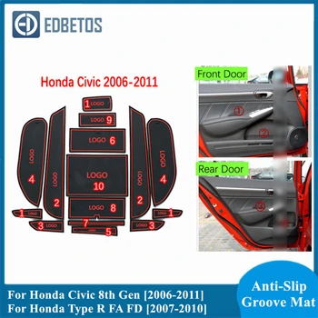 

Car Door Groove Mat For Honda Civic 8th Gen 2006-2011 and Honda Type R FA FD 2007-2010 Non-Slip Mats Interior Door Pad/Cup