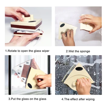 

Double-sided Magnetic Window Glass Cleaner Magnetic Brush Glass Window Cleaner Household Window Cleaning Tool