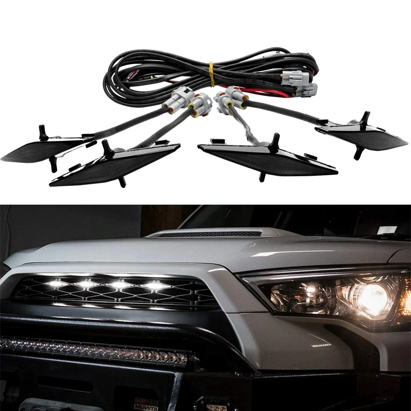 4 Pcs External White Led Lights Decoration Led Front Grille Lights For 14 19 Toyota 4runner Trd Pro Grille Running Lamps Car Light Assembly Aliexpress 4 Pcs External White Led Lights Decoration Led Front Grille Lights For 14 19 Toyota 4runner Trd Pro Grille Running Lamps Car Light Assembly Aliexpress
