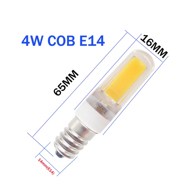 Светодиодный E12 E14 лампа переменного тока 220 В 2 Вт 4 Вт COB Светодиодная заменяемая лампа галогеновая лампа освещение Прожектор люстра Bombillas - Испускаемый цвет: E14 4W COB