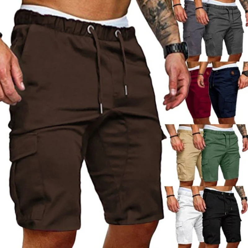 Men Elastic Drawstring Fitness Shorts Gym Training Running jogging Shorts Sport  Workout Clothing Beach Shorts Trunks Beachwear 4