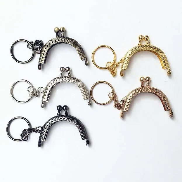 5cm Small Metal Coin Purse Bag Change Frame with Keychain Kiss Clasp Lock DIY Craft Wallet Accessaries | Багаж и сумки