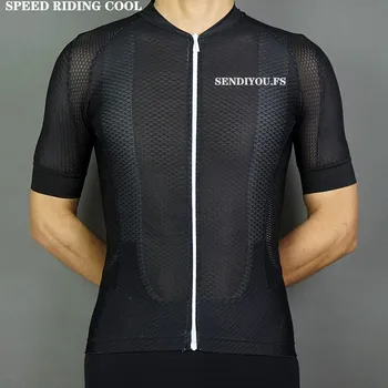 

SENDIYOU.FS new road mountain bike pneumatic climbing shirt short-sleeved black breathable mesh ultra-light sport mtb jersey