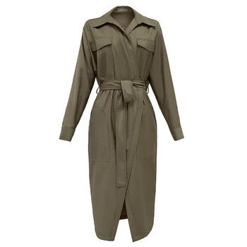 

Spring and Autumn New Original Women's Fashion Temperament Long Sleeve Windswear with Slim Waist