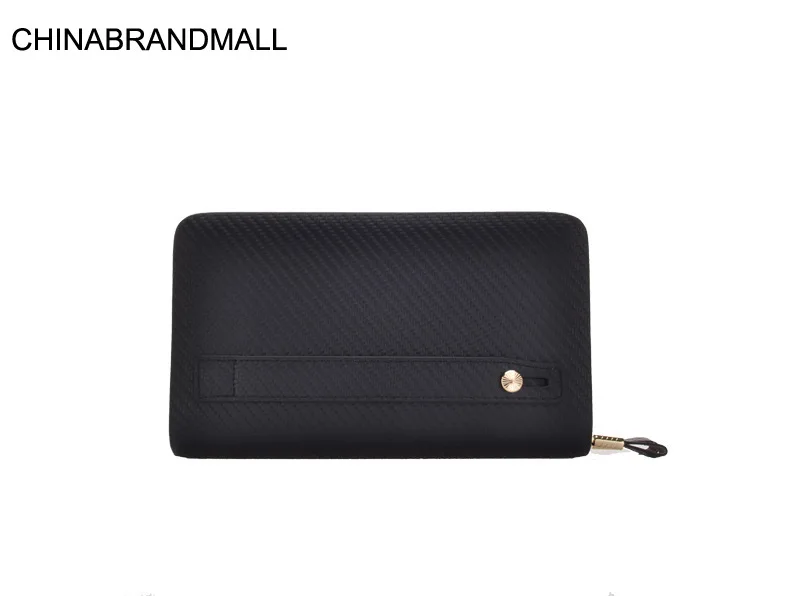 

genuine leather long purse solid zipper wallets for men