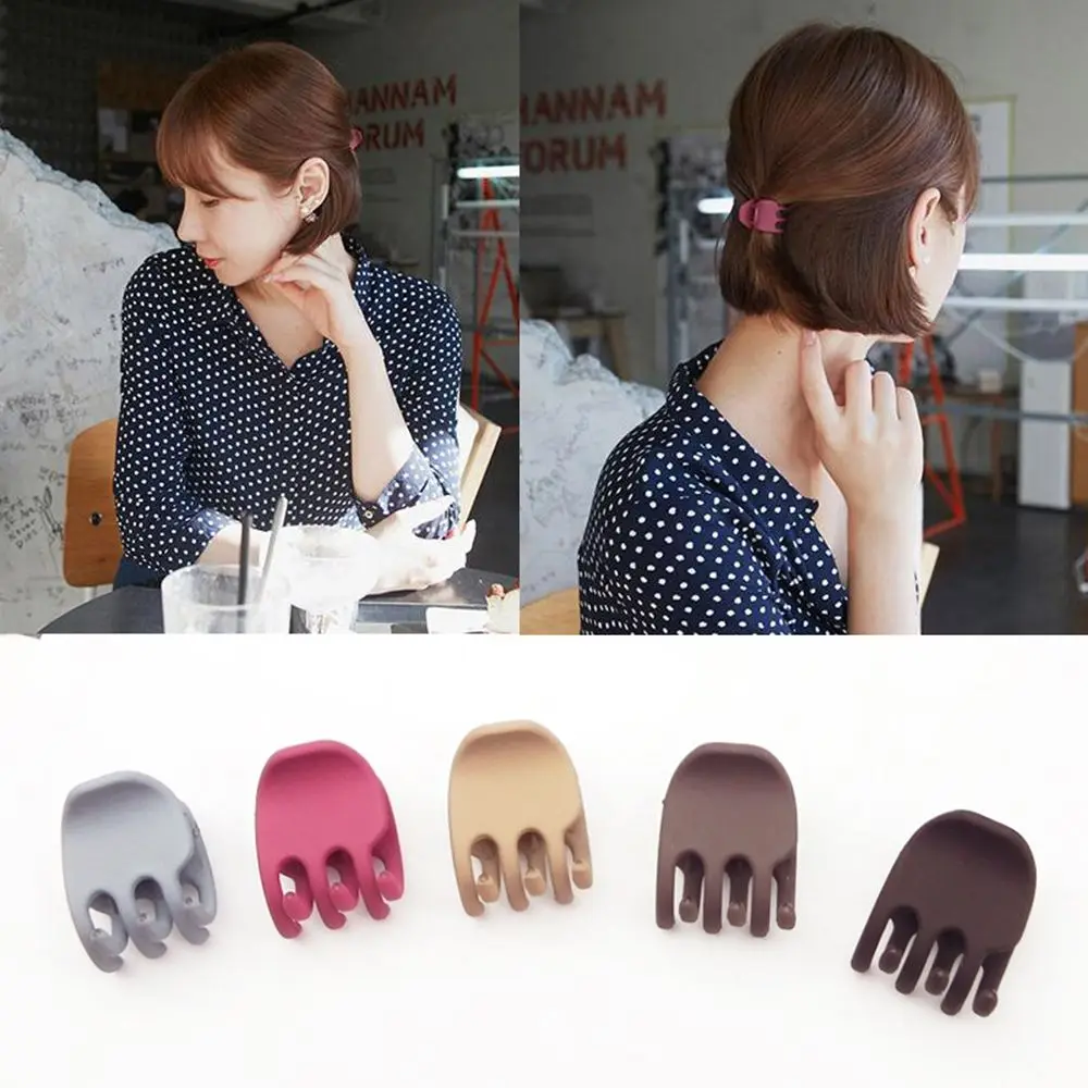 

Simple Korea Mini Grab Hair Clip Solid Color Hair Claws Women Girls Temperament Frosted Acrylic Hairpin DIY Hair Styling Tool