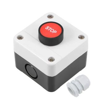 

uxcell 1 Pcs Push Button Switch Station Box Momentary NC Red Stop 600V 10A 68 x 68 x 61mm for Contactor, Relay