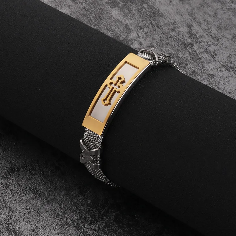 Браслеты из нержавеющей стали мужские браслеты с подвесками скорпиона/Креста в