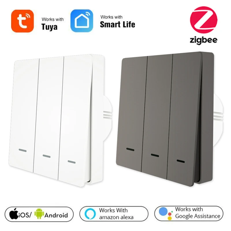 Tuya Zigbee Smart Switch With/without Neutral Wire APP Remote Control