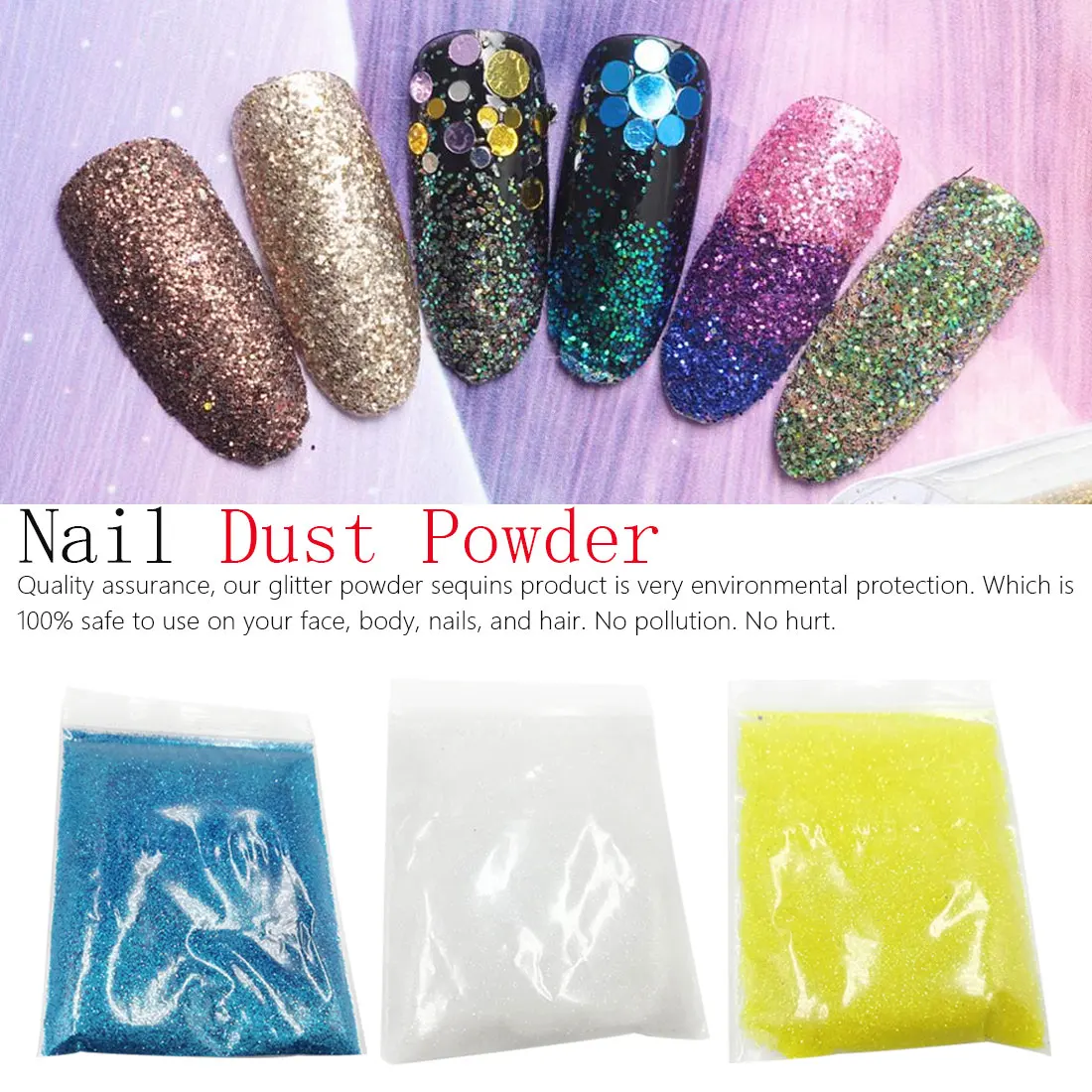 

10g Nail Glitter Sparkling Nail Dust Powder Holographic Mul-color Body Manicure Art Craft Nail Polish Glitter Decorations
