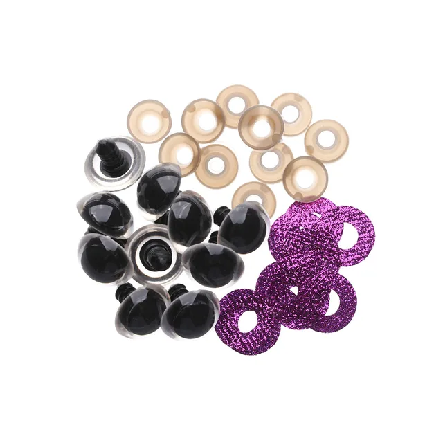 Hot Sale 16/18/20/24mm Findings Stuffed Toys Nonwovens Hard Washer Glitter Safety Eyes Clear Plush Doll Round Plastic 10Pc/Set 3