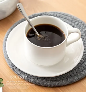 

Small Plain White Large Tea Coffee Cups and Saucers Bone China Ceramic Coffee Cup Copos Espresso Cups Teacups Bone China II50BYD