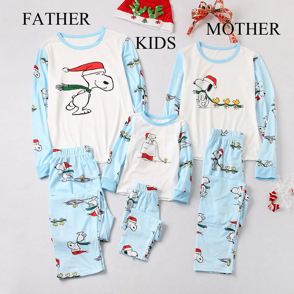 Комплект одинаковых рождественских пижам для всей семьи; хлопковая зимняя одежда для сна с длинными рукавами и героями мультфильмов для женщин и маленьких детей; neightenwear UK