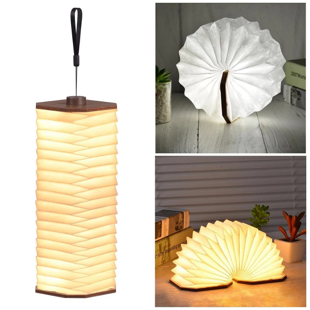 Led Night Lights Usb Rechargeable Folding Paper Lantern Book Lamp Decorate Table Desk Light Hanging Nightlight For Baby Bedroom Led Night Lights Aliexpress