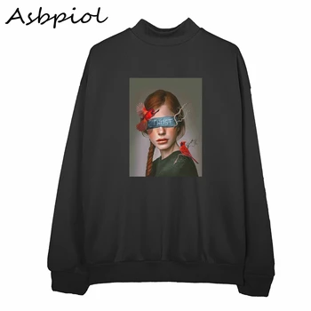 

Winter Sci-fi Picture Sweatshirt Women Ins Style Pattern Long Sleeve Women Tops Casual Warm Pullover Women Avatar Hoodies