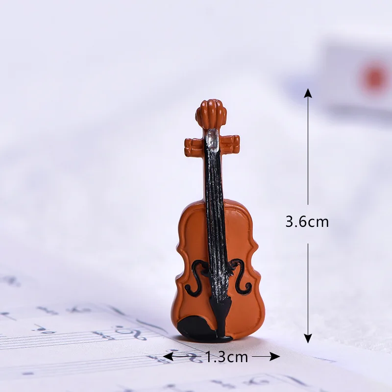 Mini Miniatur Musical Instrumente Klavier Trommel Violine Gitarre Cello Sax Erhu Geige Figurine Haus Dekor Modell Landschaft Zubehör