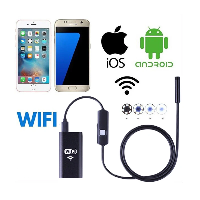 

WiFi Endoscope 1m Waterproof Android Mobile Phone Endoscope 8mm Auto Repair Inspection Medical Pipeline Industrial Endoscope