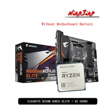 AMD Ryzen 5 5600G R5 5600G CPU + GA B550M AORUS ELITE (rev. 1.0) Motherboard Anzug Buchse AM4 Alle neue aber ohne kühler