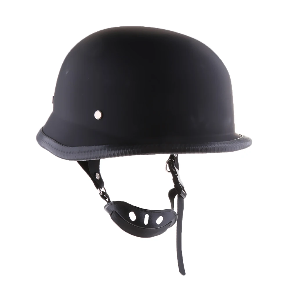 Motorcycle Chopper Cruiser Biker Retro Half Face Helmet Matte Black Dot M/L