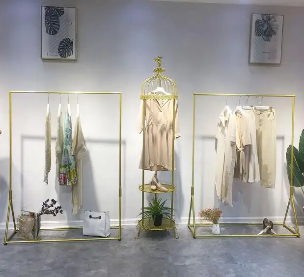 

Clothes rack display rack gold display rack floor type