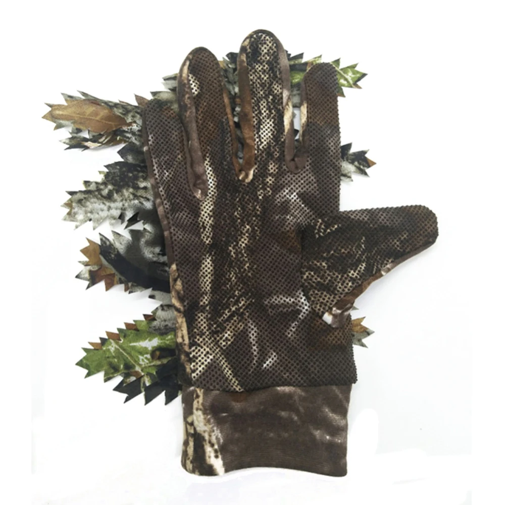 

1 Pair Fishing Hunting 3D Leaf Gloves Keep Warm Hunting Camping Cycling Camouflage Outdoor Sport Fishing Equipment