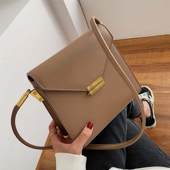 

Luxury Brand Handbag and Clutch Fashion New High Quality PU Leather Simple Women Small Square Bag Ins Chic Shoulder Bags