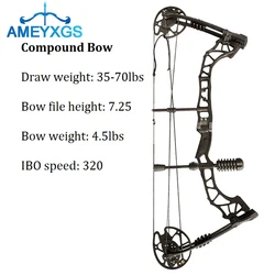 35-70lbs Compound Bow IBO 320fps 16-30inch Draw Length Carbon Arrow Outdoor Archery Hunting Target Shooting Training Accessories