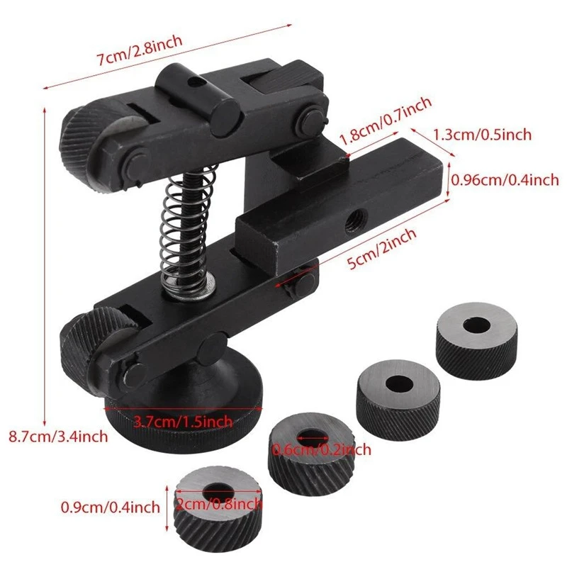 Knurling Tool Set Black Knurler Holder Linear Knurl Lathe Adjustable Shank With Wheels