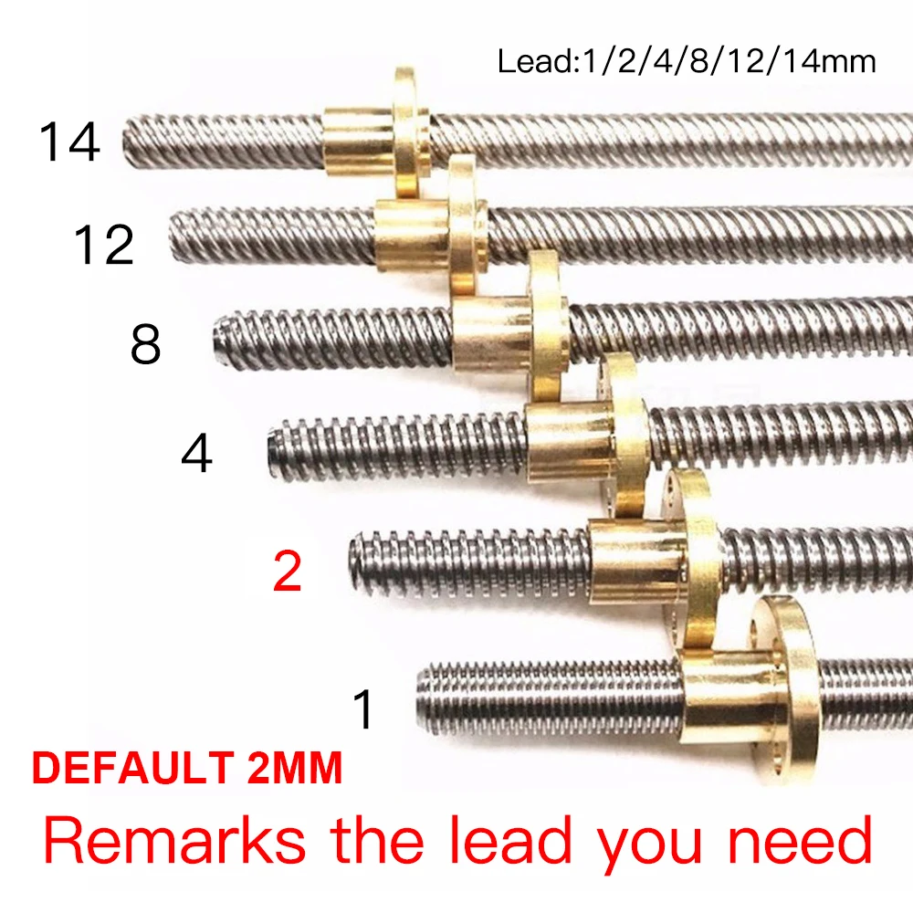 Kiminors T8 Lead Screw Length 250mm 300mm 350mm 400mm 500mm for RepRap 3D Printers Parts Trapezoidal Screw Copper Nuts Leadscrew Part Kiminors T8 Lead Screw Length 250mm 300mm 350mm 400mm 500mm for RepRap 3D Printers Parts Trapezoidal Screw Copper Nuts Leadscrew Part