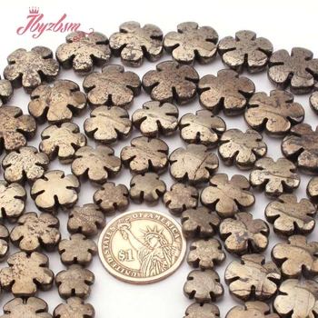 

12mm 16mm 20mm Flower Silvers Gray Pyrite Spacer Beads Natural Stone for DIY Women Necklace Bracelet Rings Jewelry Making 15"