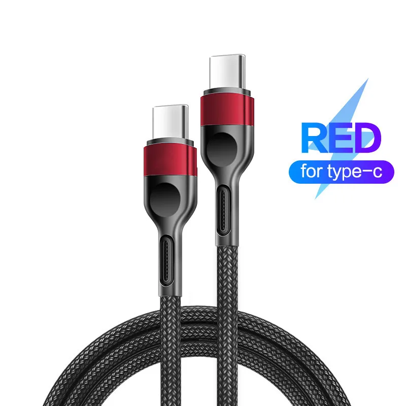 mobile charger cable 100W USB C to USB Type C Cable for MacBook Pro Quick Charge 4.0 PD 5A Fast Charging for Samsung Xiaomi mi 10 Charge Cable 1/2M android phone charger Cables