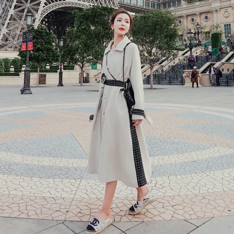 

Photo Shoot 2020 Spring New Style Trench Coat Women's Mid-length Short-height Korean-style Loose-Fit Graceful Fashion Elegant Co
