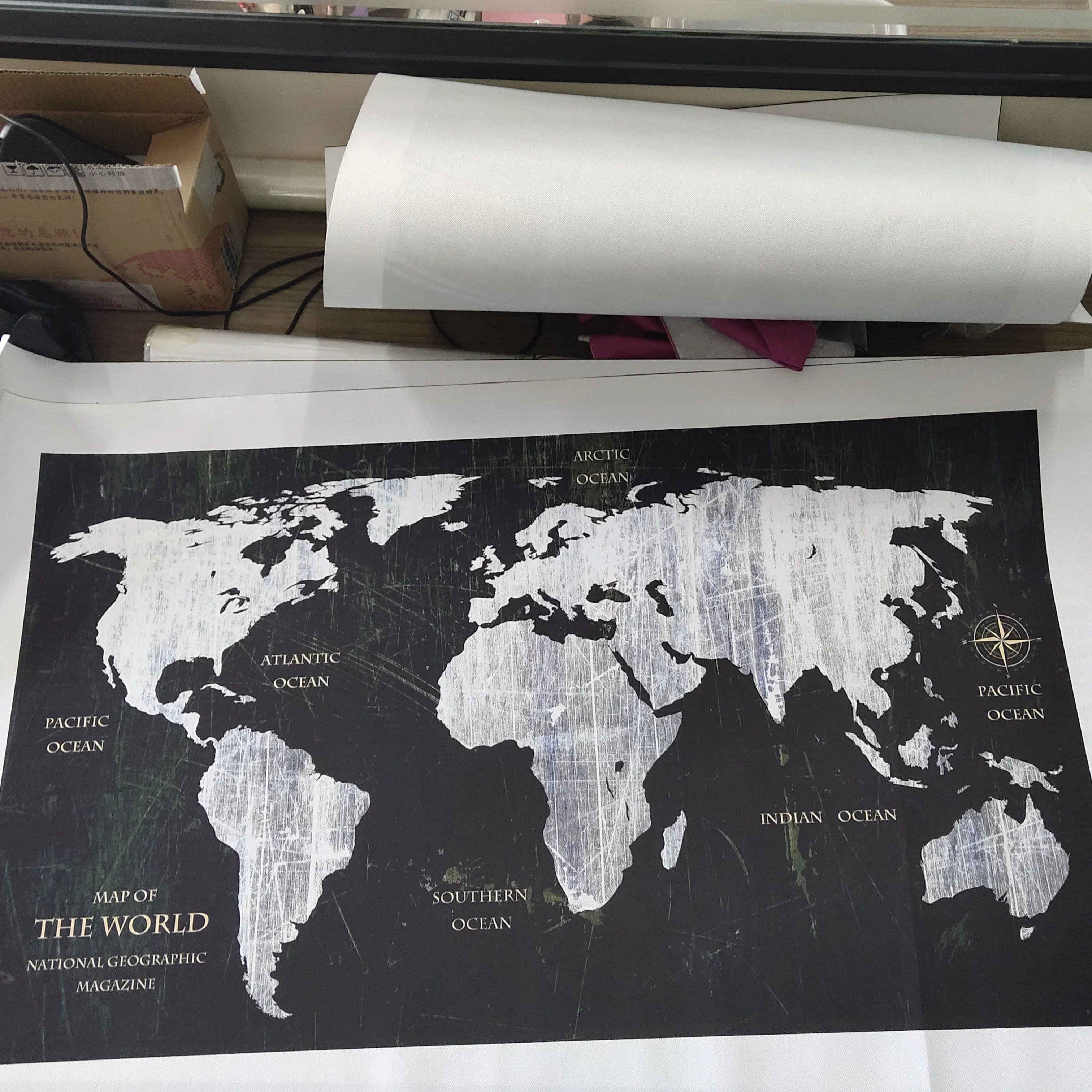 RELIABLI ART World Map Black and White Pictures Classic Style Canvas Paintings Modern Home Wall Decoration Posters Frameless