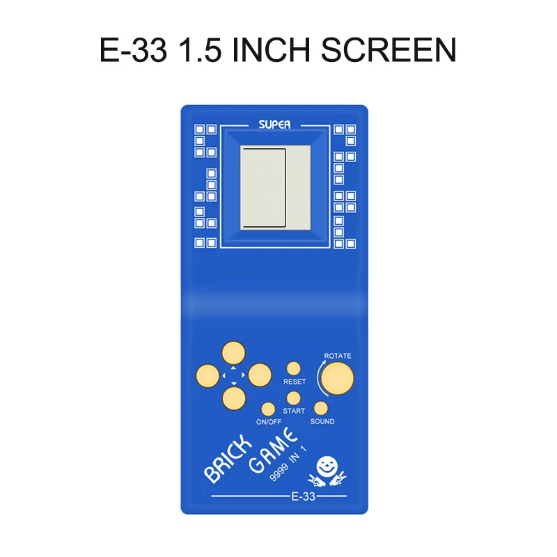 Тетрис Ручной игровой плеер ЖК-электронные игровые игрушки Карманная игровая консоль классическое детство для подарка - Цвет: E-33 Blue