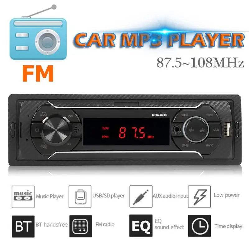 

VODOOL 12V Car Radio 1 Din Autoradio Bluetooth MP3 Player Stereo Auto Audio FM Radio AUX USB TF Card Music Car Multimedia Player