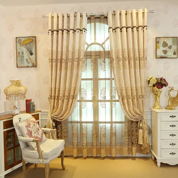 

Custom Chenille Shade Curtain Left and Right Biparting Open Ceiling Installation Curtains for Living Room Bedroom