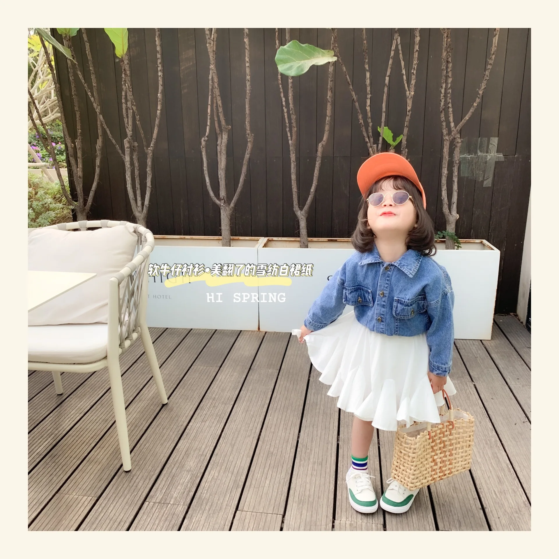

2020 New Baby Girls Patch Pocket Denim Shirt and Chiffon Skirt 2020 Spring New Long Sleeve Cowboy Top Casual Blouses Clothing